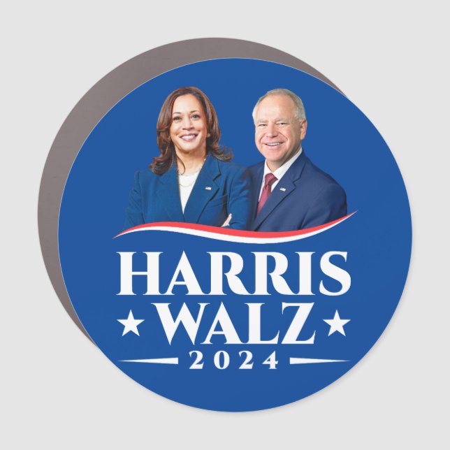 Harris Walz election campaign 2024 photo Car Magnet (Front)