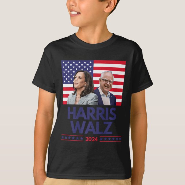 Harris Walz Election Kamala Harris Tim Waltz Ameri T-Shirt (Front)