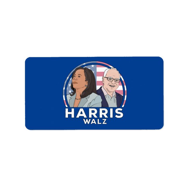 Harris Walz Election Label (Front)