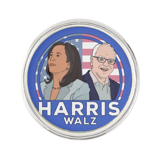 Harris Walz Election Lapel Pin (Front)