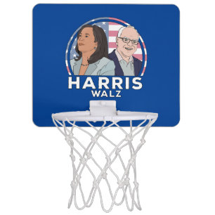 Harris Walz Election Mini Basketball Hoop