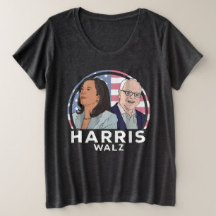 Harris Walz Election Plus Size T-Shirt