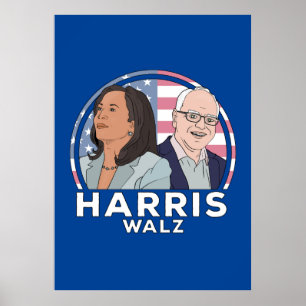 Harris Walz Election Poster