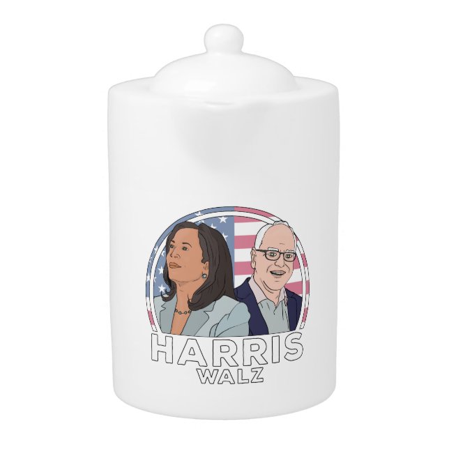 Harris Walz Election Teapot (Front)