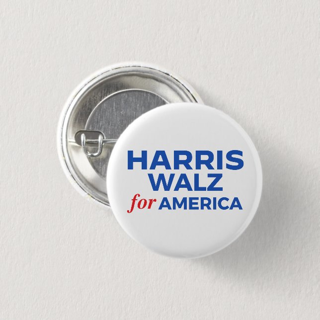 Harris Walz for America Button (Front & Back)
