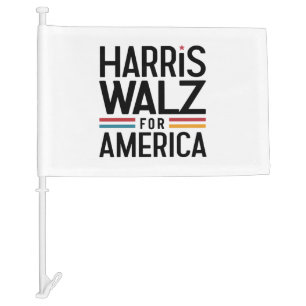 harris walz for america car flag
