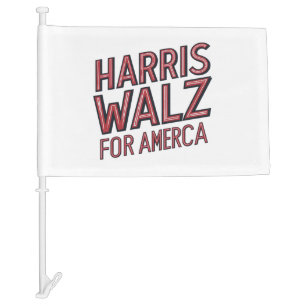 harris walz for america  car flag