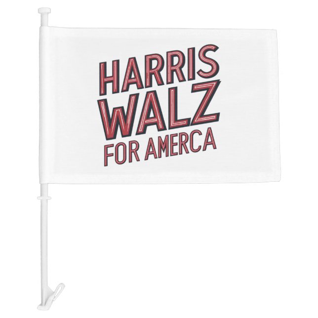 harris walz for america  car flag (Front)