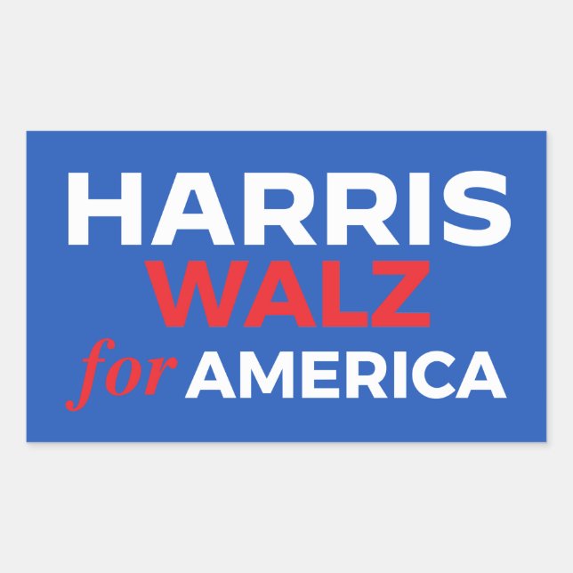 Harris Walz for America Rectangular Sticker (Front)