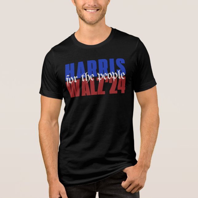 Harris walz for people  Tri-Blend shirt (Front)