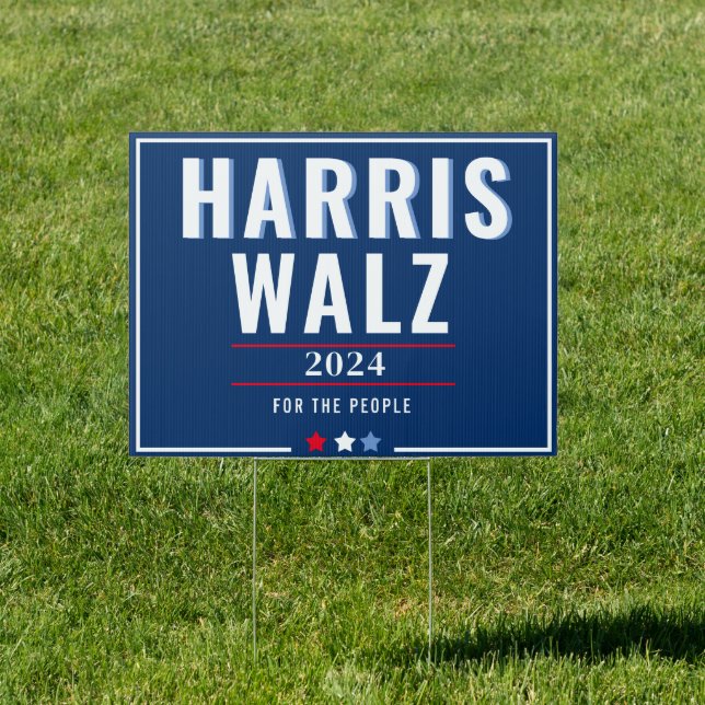 Harris Walz For The People Election Yard Sign (Insitu)