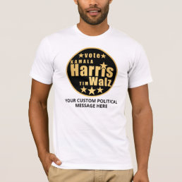 Harris Walz Gold Cool Custom Political Election T-Shirt