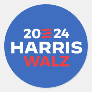 Harris Walz in 2024 Classic Round Sticker