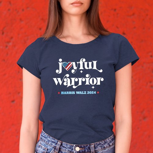 Harris Walz Joyful Warrior USA Heart Flag Election Tri_Blend Shirt