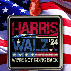 Harris Walz Kamala Harris 2024 Tim Walz Metal Ornament