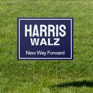 Harris Walz New Way Forward Blue Yard Sign