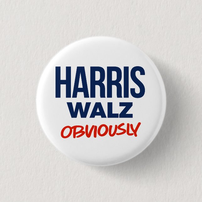Harris Walz Obviously Button (Front)