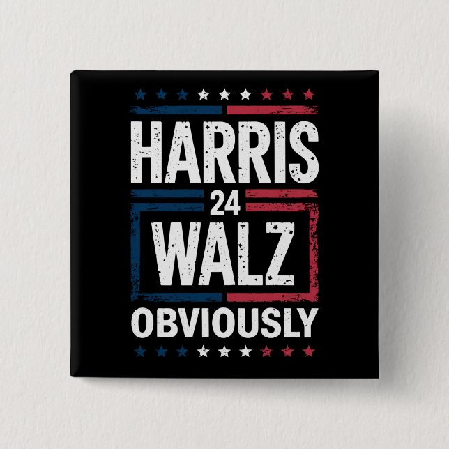 Harris Walz Obviously Harris Waltz 2024 Election Button (Front)