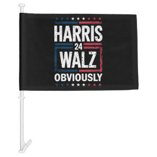 Harris Walz Obviously Harris Waltz 2024 Election Car Flag