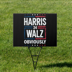 Harris Walz Obviously Harris Waltz 2024 Election Sign