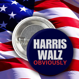 Harris Walz OBVIOUSLY   Harris Walz 2024 Obviously Button