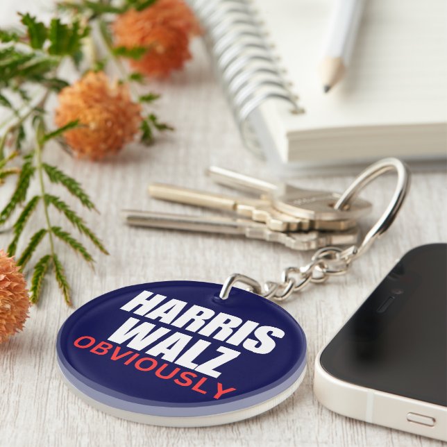 Harris Walz OBVIOUSLY | Harris Walz 2024 Obviously Keychain (Front Right)
