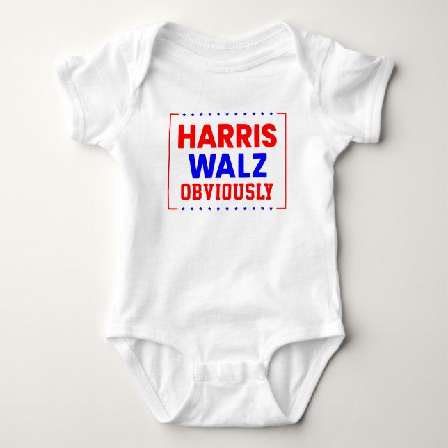 Harris Walz Obviously Kamala Harris for President Baby Bodysuit (Front)