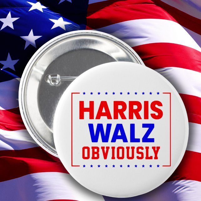 Harris Walz Obviously Kamala Harris for President Button (Creator Uploaded)