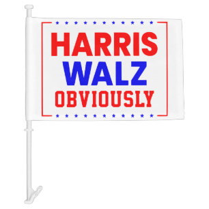 Harris Walz Obviously Kamala Harris for President Car Flag