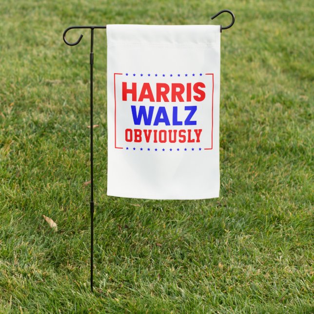 Harris Walz Obviously Kamala Harris for President Garden Flag (In SItu)