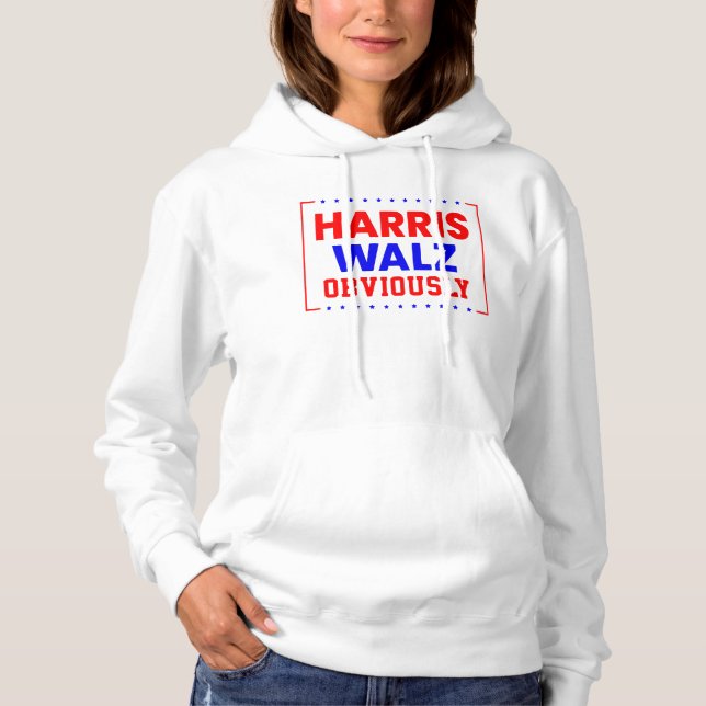 Harris Walz Obviously Kamala Harris for President Hoodie (Front)