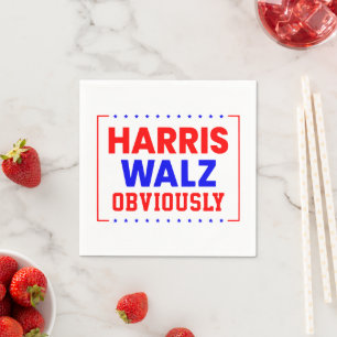 Harris Walz Obviously Kamala Harris for President Napkins
