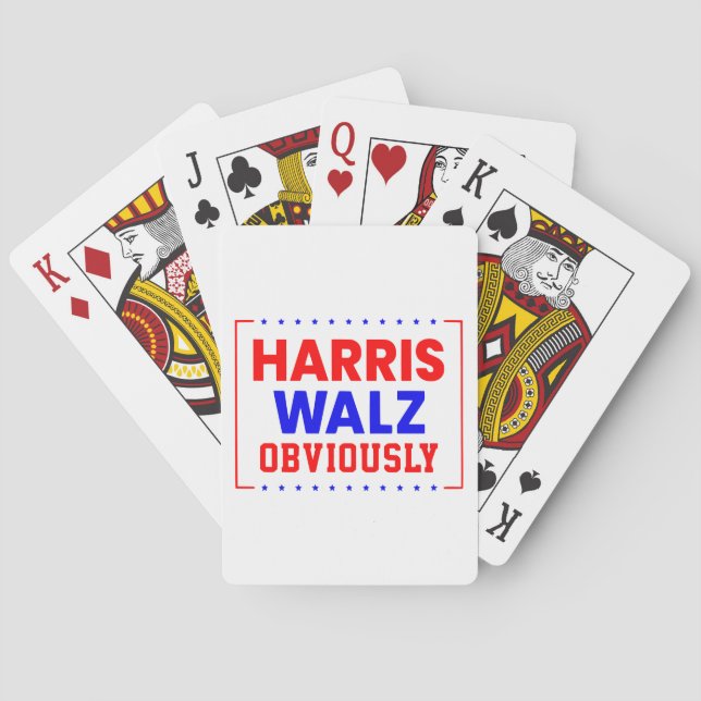 Harris Walz Obviously Kamala Harris for President Poker Cards (Back)