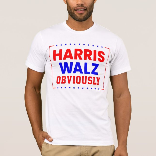 Harris Walz Obviously Kamala Harris for President T-Shirt (Front)