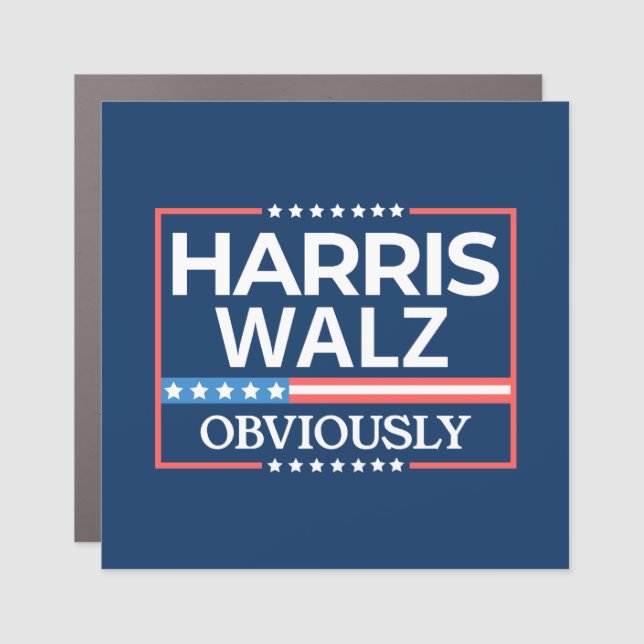 Harris Walz. Obviously. Kamala Harris Tim Walz  Car Magnet (Front)