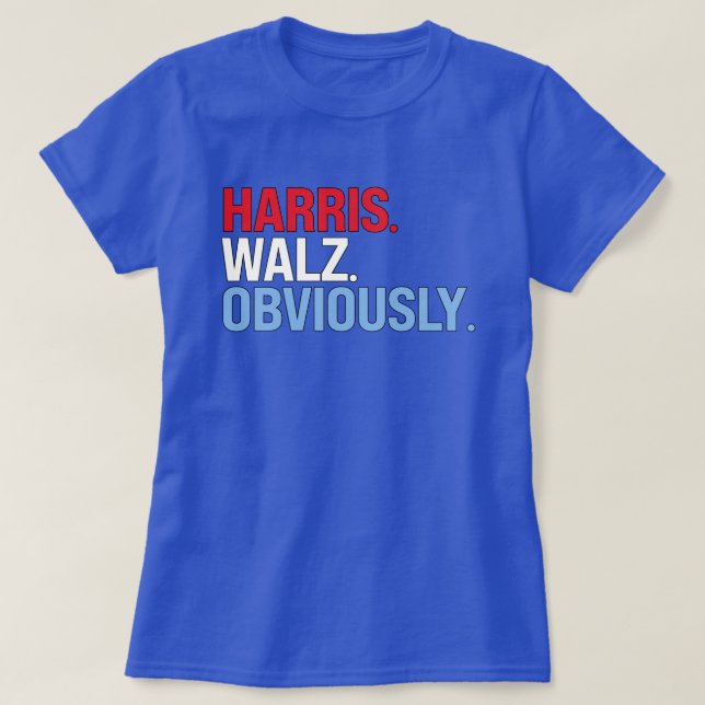 Harris Walz Obviously T-Shirt (Design Front)