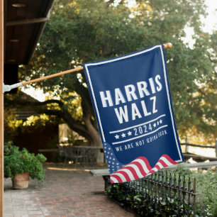 Harris Walz Red White Blue Election House Flag