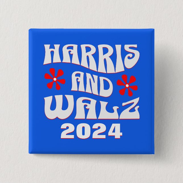 Harris & Walz Retro Button (Front)