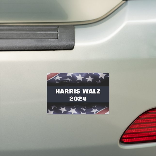 HARRIS WALZ Retro Stars and Stripes Car Magnet (In Situ)