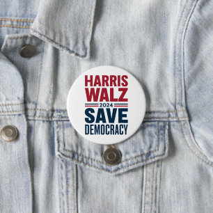 Harris Walz Save Democracy Button