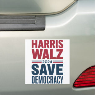 Harris Walz Save Democracy Car Magnet