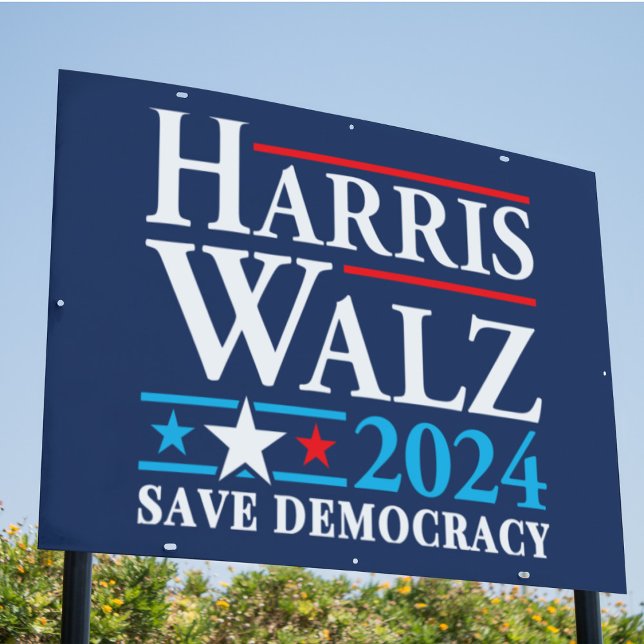 Harris Walz Save Democracy Election Vote Sign (Creator Uploaded)
