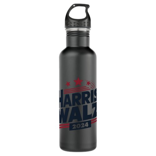 Harris Walz Shirt Retro Kamala Harris Election 202 Stainless Steel Water Bottle