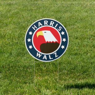 Harris Walz Stylized Eagle President 2024 Sign
