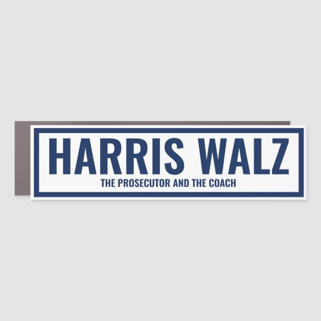 Harris Walz: The Prosecutor and The Coach Car Magnet (Front)