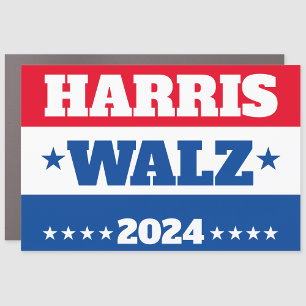 Harris Walz Tim Walz 2024 Campaign Blue Red Car Magnet