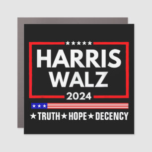 Harris Walz Truth Hope Decency Harris Walz 2024 Car Magnet