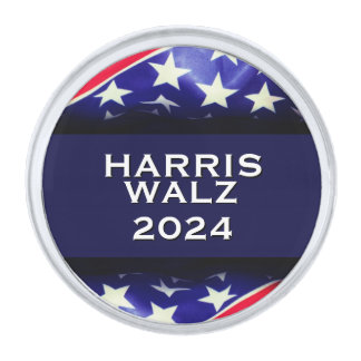 HARRIS WALZ USA Flag Silver Finish Lapel Pin