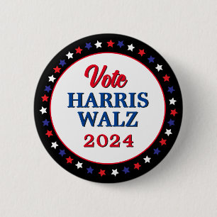 Harris Walz Vote 2024 Democrat Election Button