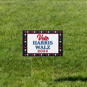 Harris Walz Vote 2024 Democrat Election Yard Sign